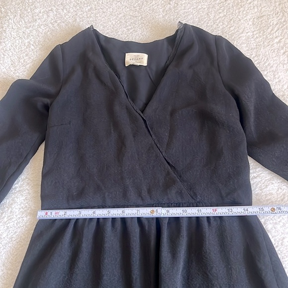 Sézane Black Wrap-Style Long Sleeve Dress‎ Size 34 (XS) - Picture 4 of 11